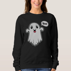 Happy Ghost Saying Boo Spooky Halloween Sweatshirt