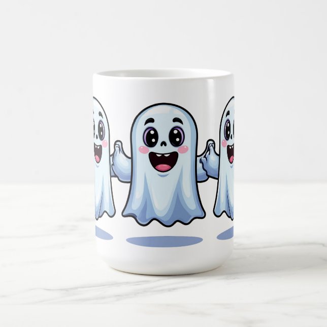 Happy Ghost Trio Holding Hands Halloween Magic 🍭 Coffee Mug (Center)