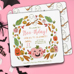 Happy Ghosts Pink Halloween Birthday Invitation<br><div class="desc">Happy Ghosts Pink Halloween Birthday Invitation Are you celebrating a Halloween birthday this year and want a sweet, not spooky, party vibe? Invite friends and family to your party with these extra cute and colourful ghosty invitations! Featuring hand drawn, original artwork, these cute square invitations are full of festive fun!...</div>