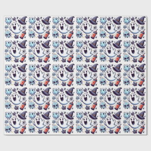 Happy Ghosts & Spooky Fun Halloween Wrapping Paper