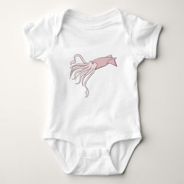 Happy Giant Squid Baby Bodysuit (Front)
