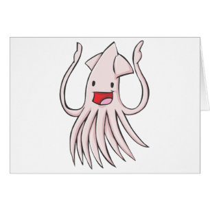 Happy Giant Squid Cartoon