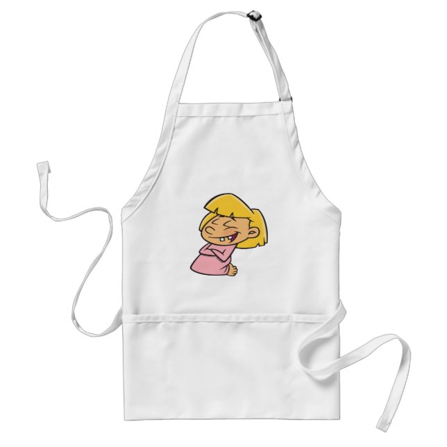 Happy Giggling Cartoon Girl Standard Apron (Front)