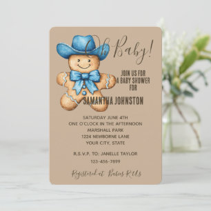 Happy Gingerbread Cowboy Baby Shower Invitation