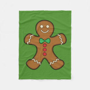 Happy Gingerbread Man Fleece Blanket