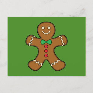Happy Gingerbread Man Holiday Postcard