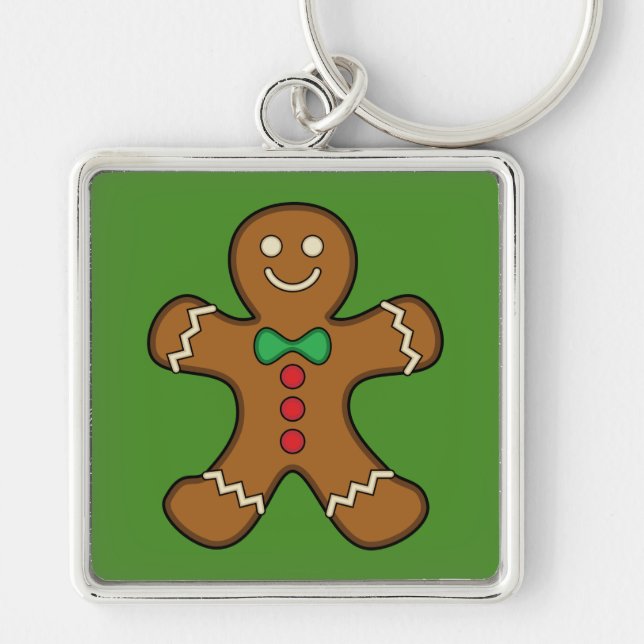Happy Gingerbread Man Key Ring (Front)