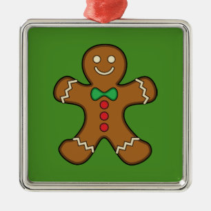 Happy Gingerbread Man Metal Tree Decoration