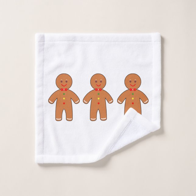 Happy gingerbread men bath towel set (Wash Cloth)