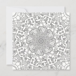 Happy Gingerbreads: Detailed Colouring Flat Card