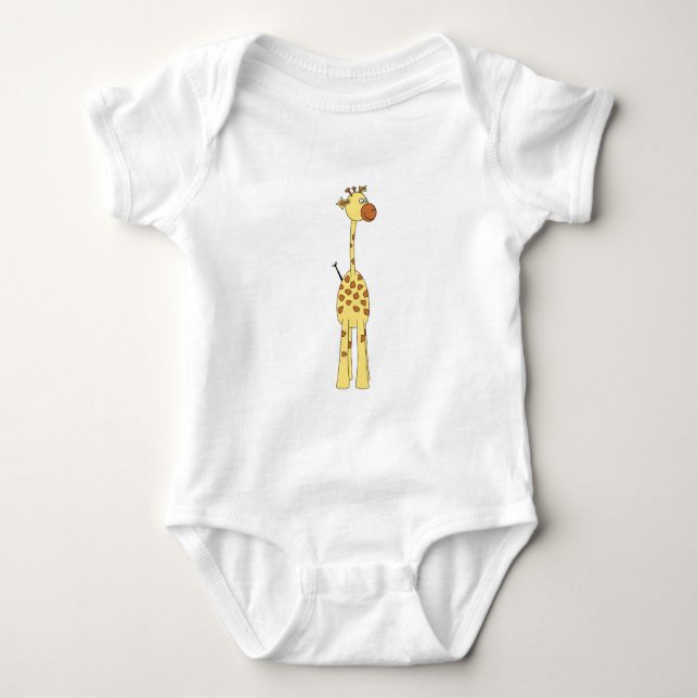 Happy Giraffe. Cartoon Baby Bodysuit (Front)