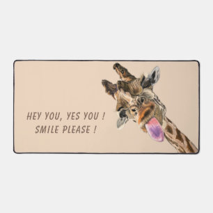 Happy Giraffe Custom Colour and Text Funny Desk Ma Desk Mat