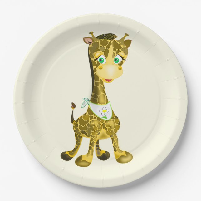 Happy Giraffe Paper Plates (Front)