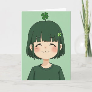 Happy Girl Anime Portrait Card