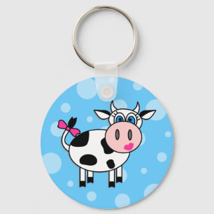 Happy Girl Cow Key Ring