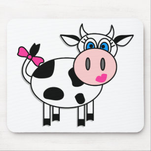Happy Girl Cow Mouse Pad
