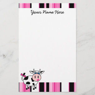 Happy Girl Cow Stationery