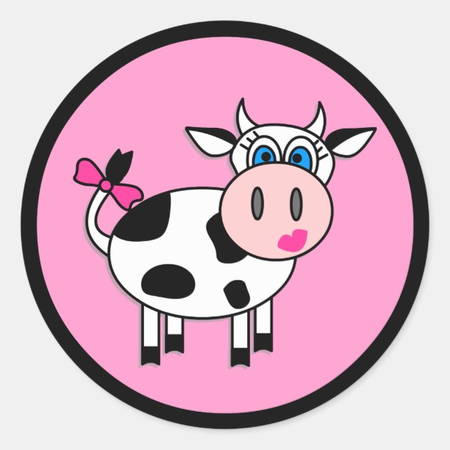 Happy Girl Cow Stickers (Front)