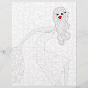 Happy Girl Dancing Colouring Flyer Paper