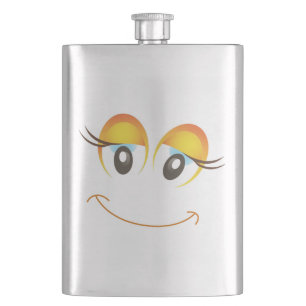 HAPPY GIRL FACE HIP FLASK