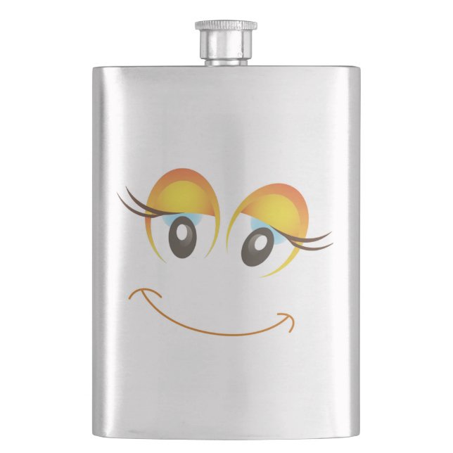 HAPPY GIRL FACE HIP FLASK (Front)