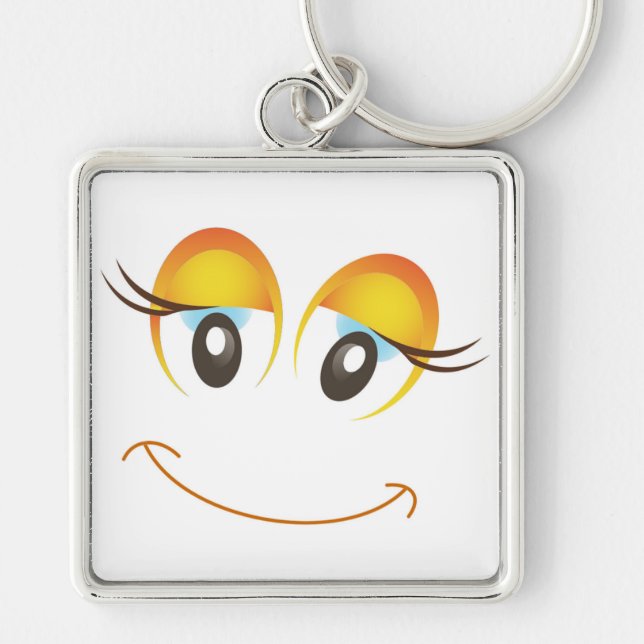 HAPPY GIRL FACE KEY RING (Front)