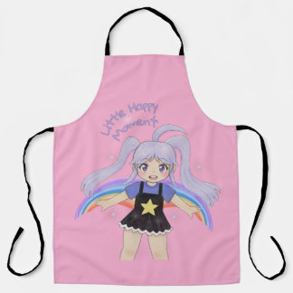 Happy Girl Hand Drawn Illustration – Little Happy  Apron