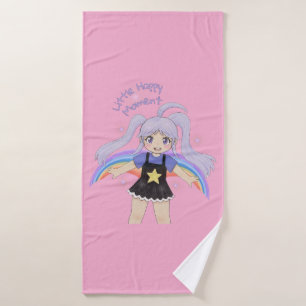 Happy Girl Hand Drawn Illustration – Little Happy Bath Towel