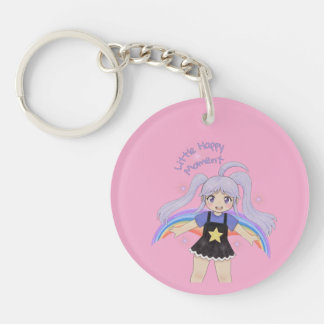 Happy Girl Hand Drawn Illustration – Little Happy  Key Ring