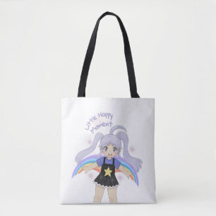 Happy Girl Hand Drawn Illustration – Little Happy  Tote Bag