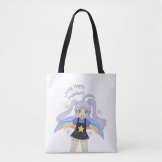 Happy Girl Hand Drawn Illustration – Little Happy  Tote Bag