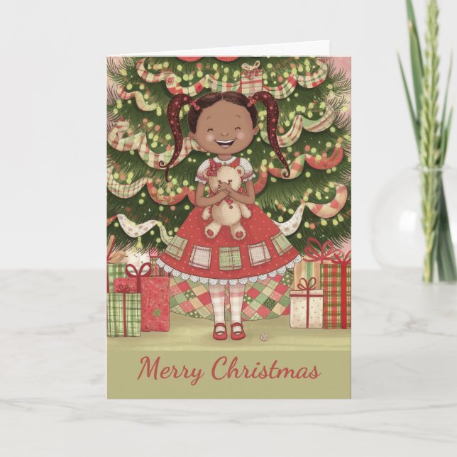 Happy Girl Holiday Card (Front)