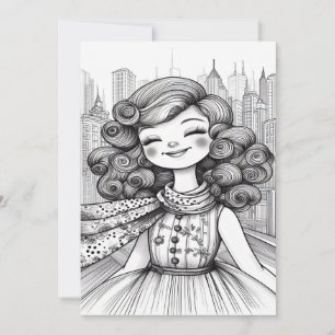 Happy Girl Thank You Card