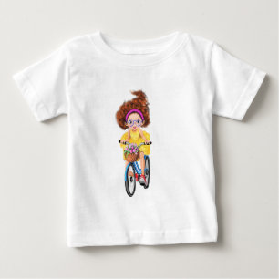 Happy Girl with Bike Baby T-Shirt