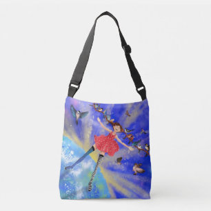 Happy Girl with Birds - Happines Crossbody Bag