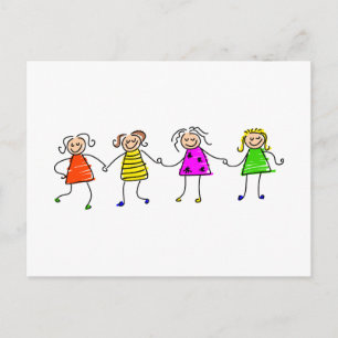 Happy Girls Postcard