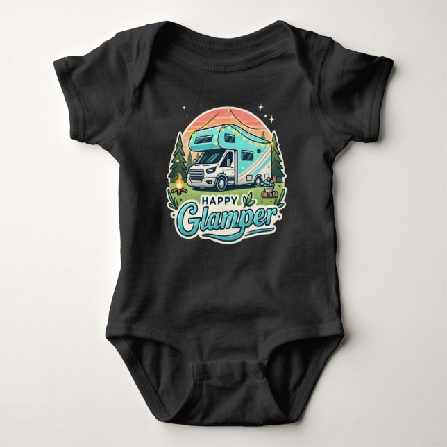 Happy Glamper Adventure Baby Bodysuit (Front)