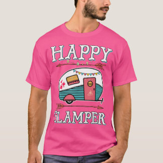 Happy Glamper T Shirt Camper Camping Hiking Men Wo