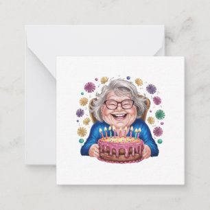 Happy Glasses Granny Bday Graphic Card