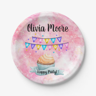 Happy glitter magic baby sweet paper plate