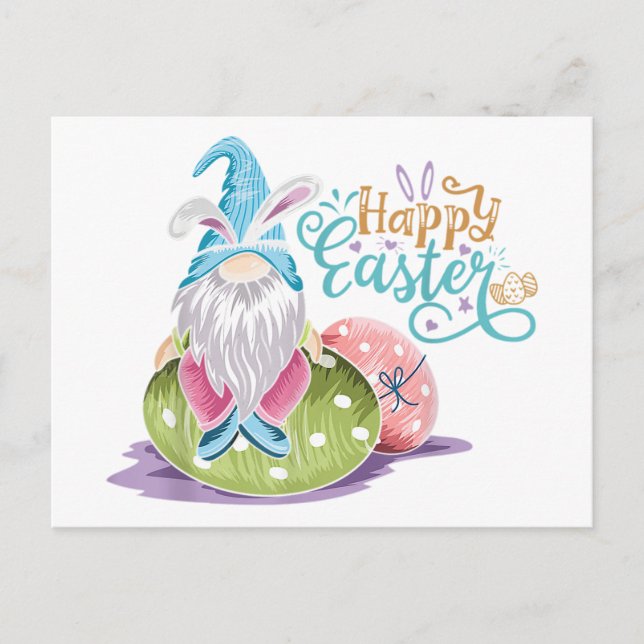 Happy Gnome Easter Postcard (Front)