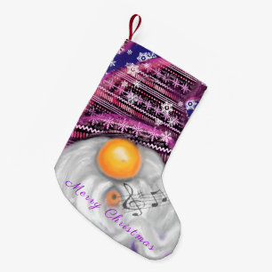 Happy Gnome In Purple Hat Christmas Stocking