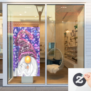 Happy Gnome In Purple Hat Sings A Christmas Song  