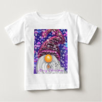 Happy Gnome In Purple Hat Sings A Christmas Song