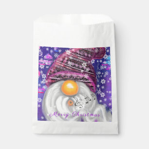 Happy Gnome In Purple Hat Sings A Christmas Song   Favour Bags