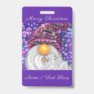 Happy Gnome Personalised Christmas Name Badge ID Badge