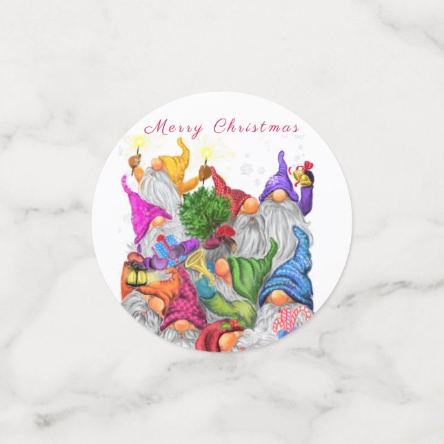 Happy Gnomes Christmas Party Confetti (Small Front)