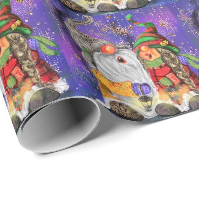 Happy Gnomes Christmas Wrapping Paper (Roll Corner)