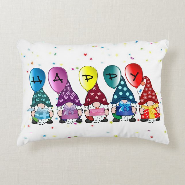 Happy Gnomes  Decorative Cushion (Front)