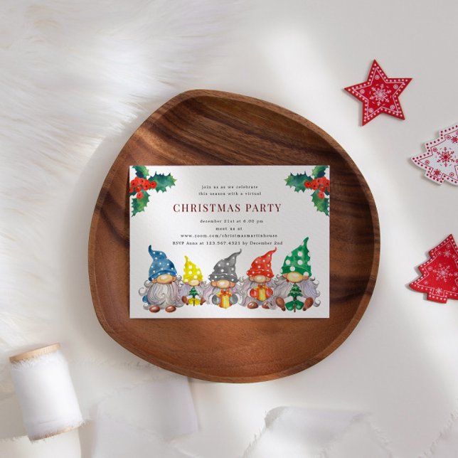 Happy Gnomes Virtual Christmas Party Invitation (Creator Uploaded)